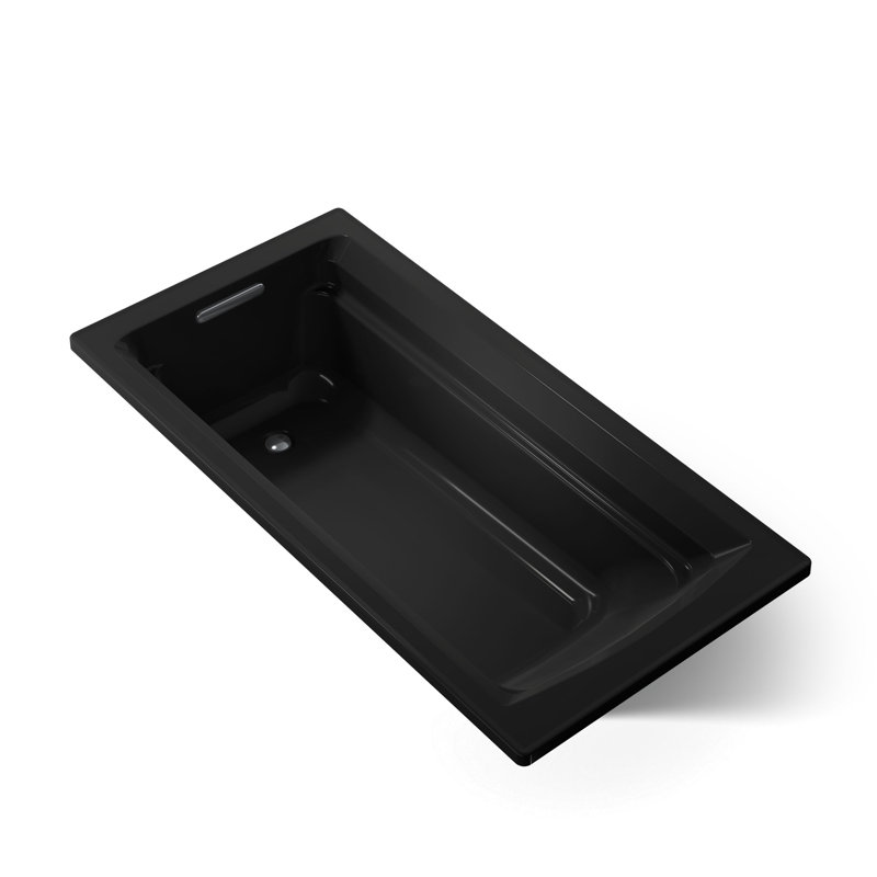 Archer 72" x 36" Drop-In Bathtub, Black