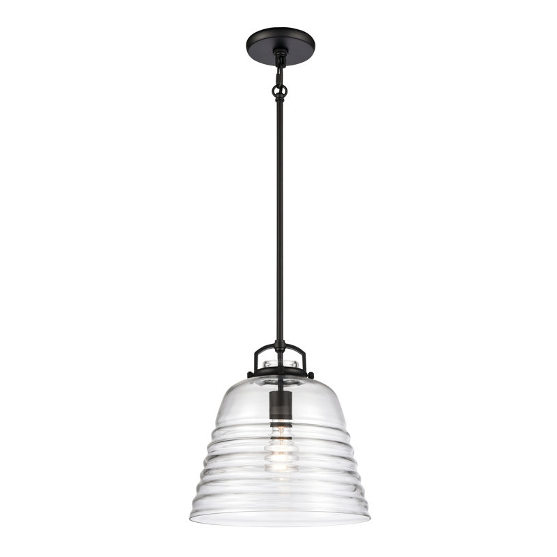 Current 12'' Wide 1-Light Pendant - Matte Black, 12" H x 12" W x 12" D, Black