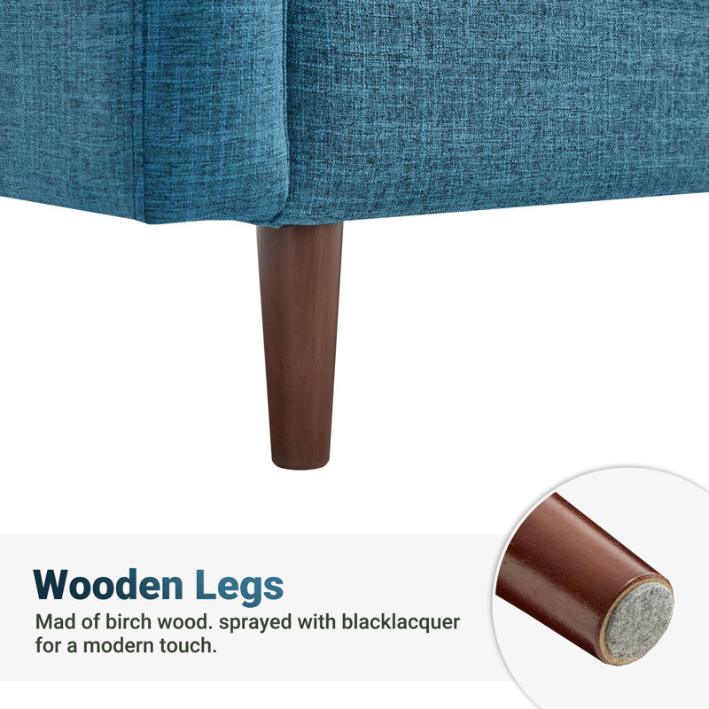 Cicero 204Cm Velvet Flared Arm Sofa, Blue