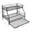 Lit simple superposé au dessus d'un lit double avec lit gigogne en métal, aucun sommier requis, assemblage facile