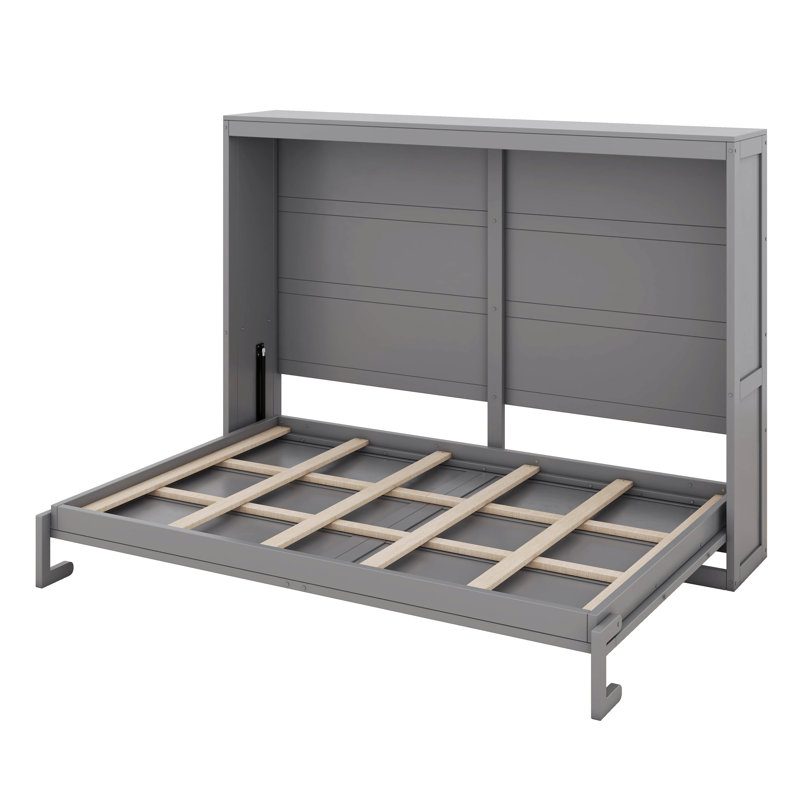 Grand lit escamotable au design moderne avec DEL, Gris