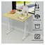Bureau debout à hauteur ajustable - Bureau à hauteur réglable à manivelle, bureau d'ordinateur ergonomique compact avec plateau en bois naturel, cadre blanc (60 cm x 80 cm) - Convient aux adultes et aux enfants-1801998953-1801998950