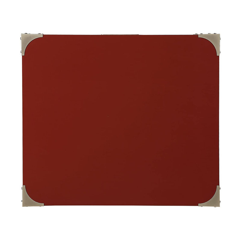Table d'appoint avec coins en métal, rouge, Rouge