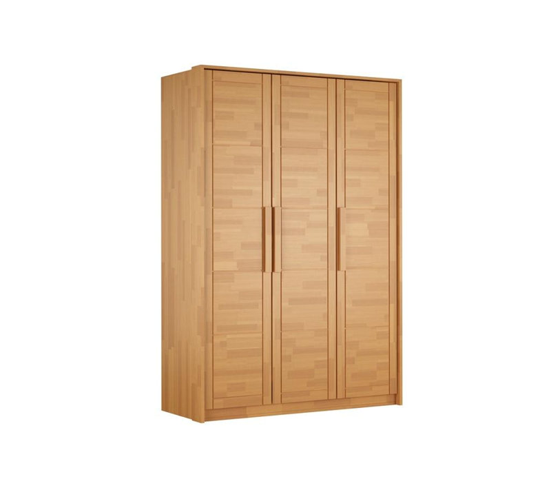 Finleyville 3 Door Solid Wood Wardrobe, Natural