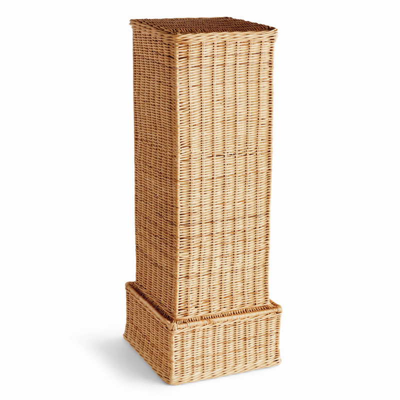 Charleston Rattan Pedestal Tall, Natural, 28.5" H x 15" W x 15" D