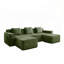 Canapé modulaire modulaire à 3 places avec assise profonde et repose-pieds mobile, tissu velours côtelé-1072440508-1072440499-1072440496