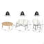 Ensemble de conversation pour patio extérieur 4 pièces, meubles en rotin et fer blanc, table en bois d'acacia-1863141737