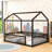 Metal Floor Bed Frame With Fence-697398874-697398873