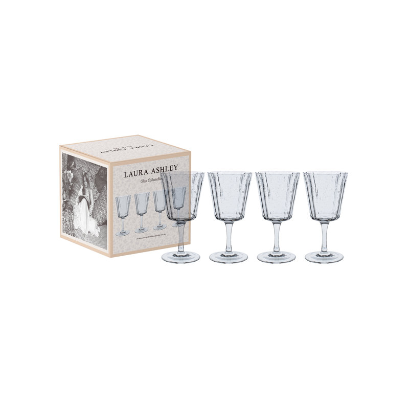 Clear Hand-Blown 9.1 oz Wine Glass Set of 4