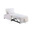 Chaise de lit moderne à 1 place en tissu doux et coulissant sans accoudoirs blanc