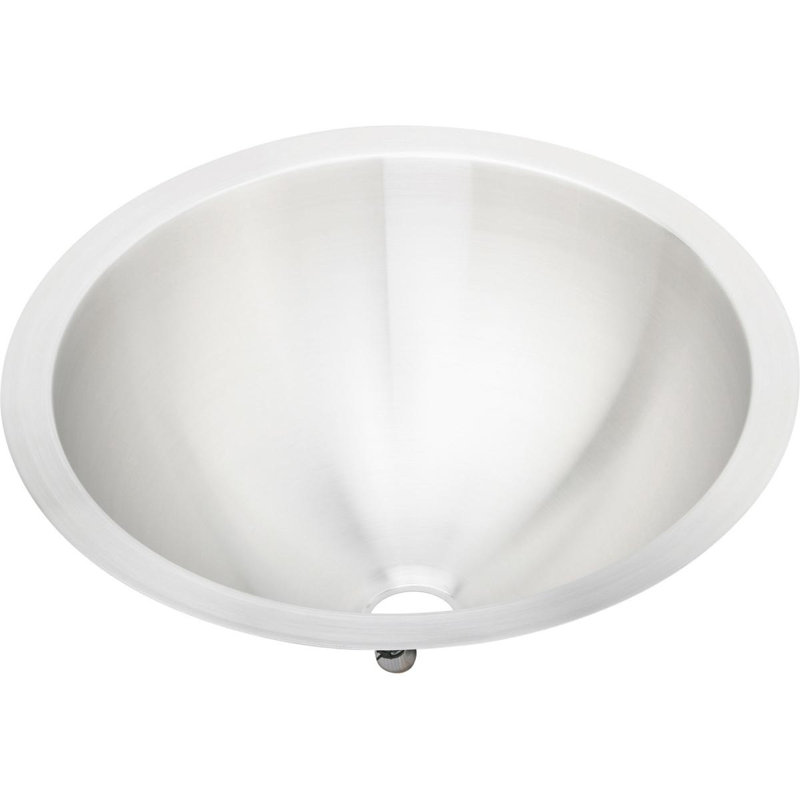 Lavabo de salle de bain circulaire encastré en acier inoxydable avec trop-plein Asana