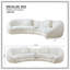 Canapé moderne et incurvé avec un design élégant en forme de cœur d'amour - canapé en molleton beige moelleux pour le salon (l 125,98 po x P 62,2 po x H 29,92 po)-118043736