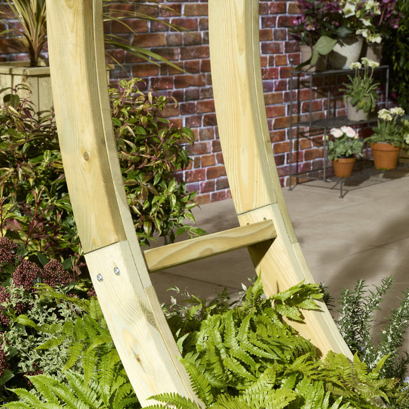 212cm W x 44cm D Solid Wood Arbour in Natural