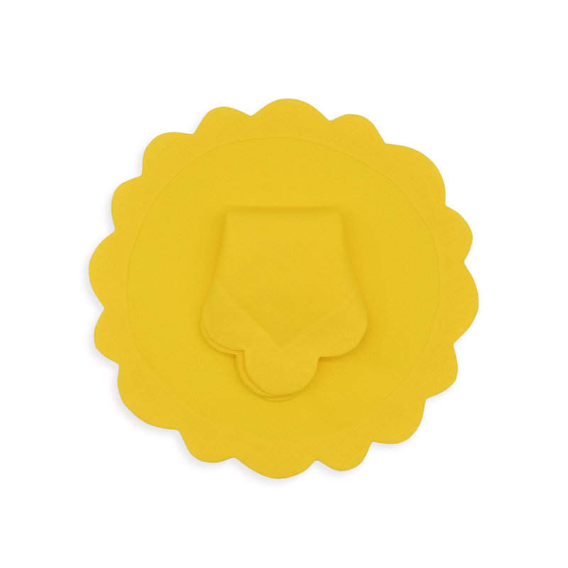 Sunflower Scallop Placemat, Yellow