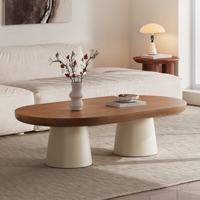 Table d'appoint de style moderne 51,18 "avec table bicolore et base robuste