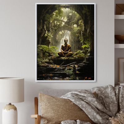 «Green Buddhist Art Buddhas Enlightenment» sur impression sur toile