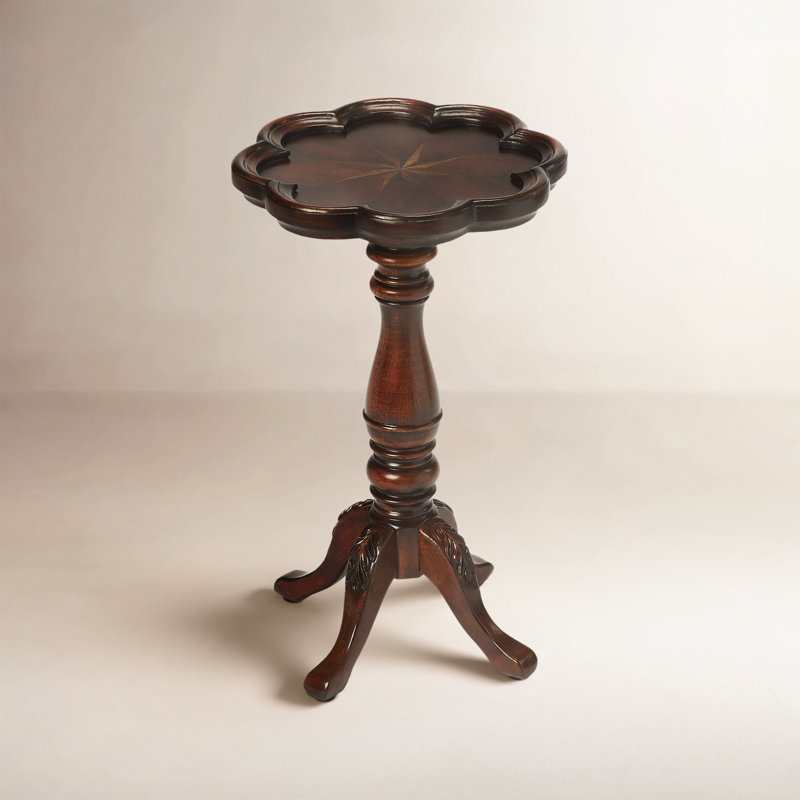 Whitman Scalloped Edge Side Table, Dark Cherry