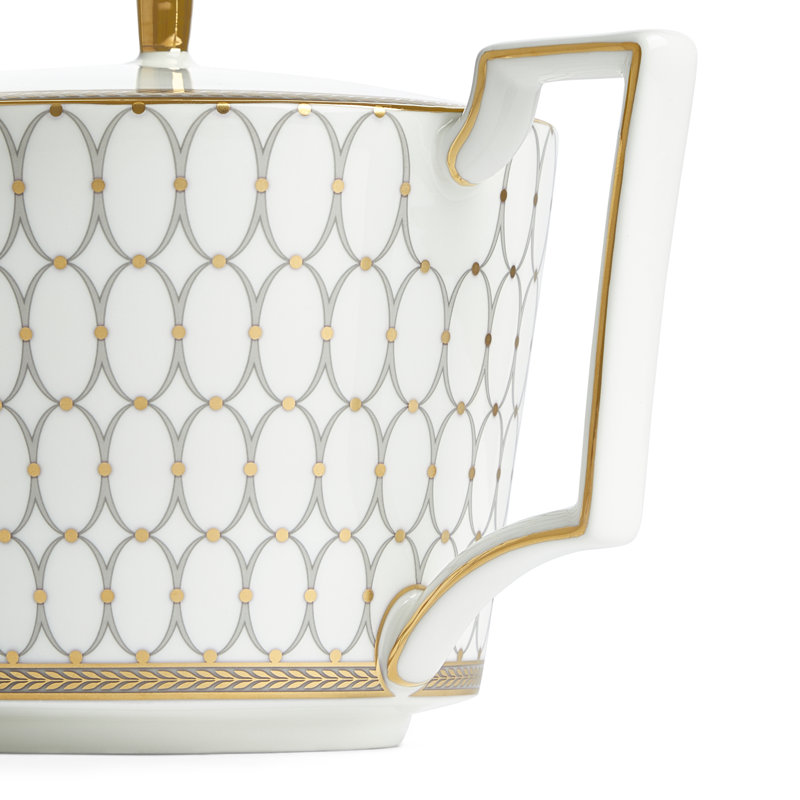 Renaissance Grey and Gold Fine Bone China Teapot