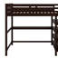 Lit mezzanine double avec tablettes et bureau-432229450
