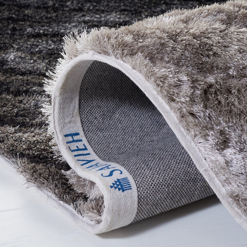 Tapis noir / gris touffeté à la main Cimah, Rectangle 2 pi x 3 pi