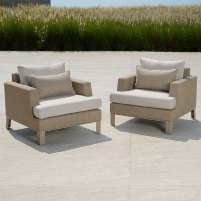 Santrez Powder Coated Aluminum Outdoor Lounge Chair , Sunbrella® Cushions Included