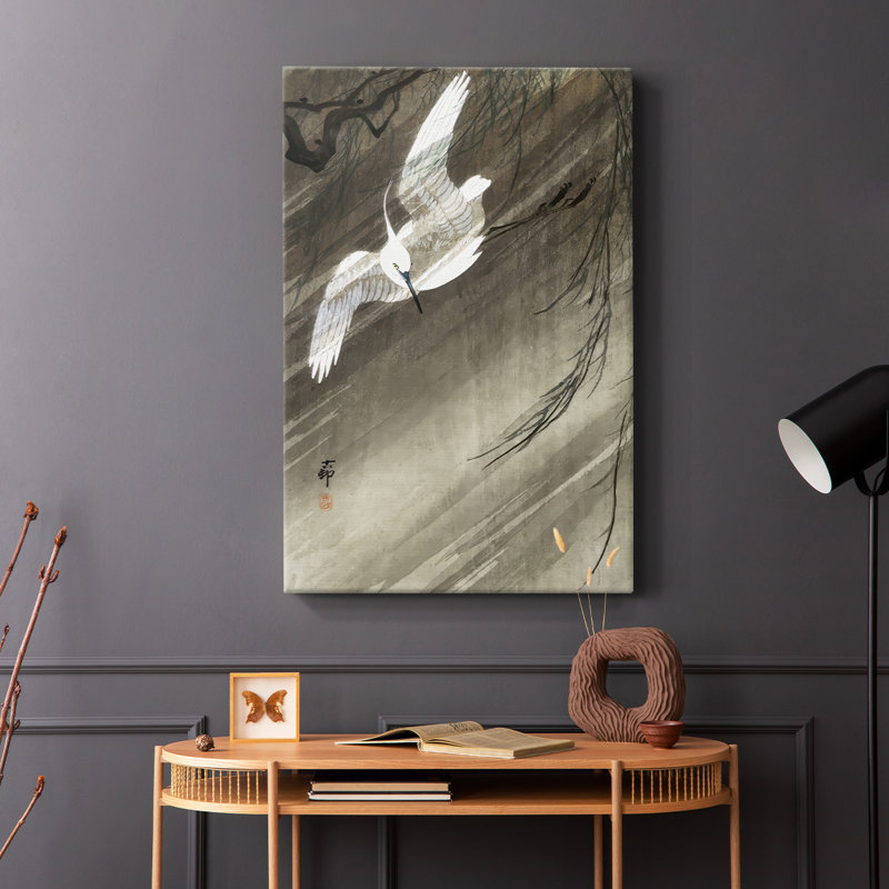 Koson's Flying Herons II - Cavas enveloppés de galerie, H 18 po x l 12 po