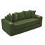 Canapé-lit convertible 2-en-1, canapé moderne, canapé de plancher pliable, velours côtelé, 5 coussins, poche latérale, porte-gobelets, appartement, bureau personnel, sans assemblage, 3 sièges-398999776