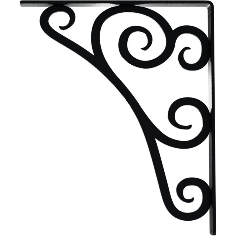 Support en fer forgé Tristan, H 15 po x l 1,5 po x p 12 po, Noir