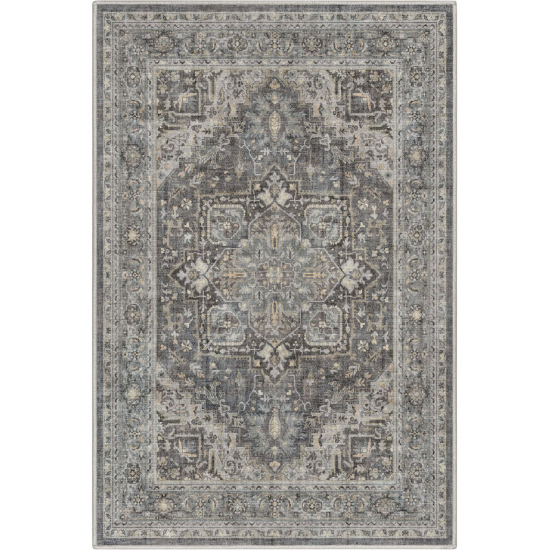  Tapis oriental gris foncé Apollo Tirana, Rectangle 3 pi 3 po x 5 pi