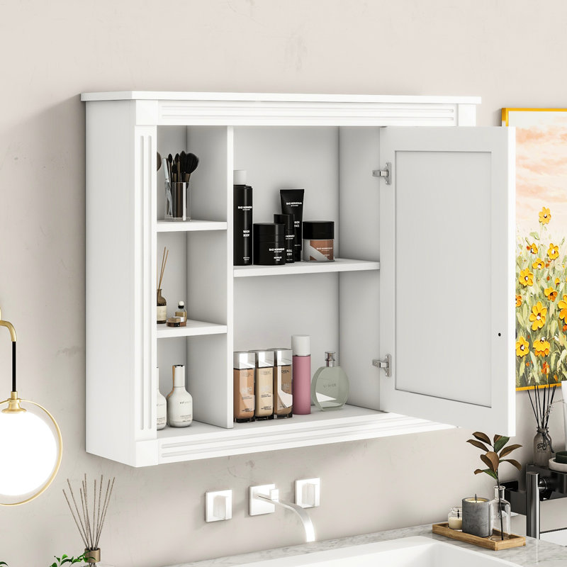 Armoire de rangement pour miroir de salle de bain 35 po x 28 po, structure, look élégant