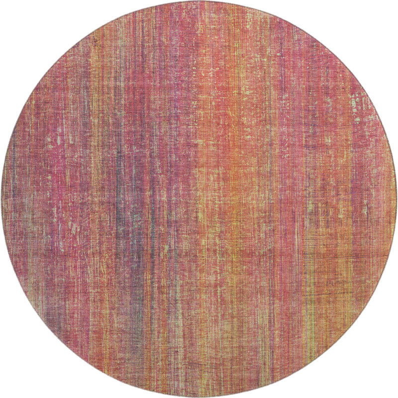Cerrito Area Rug with Non-Slip Backing, Round 8'