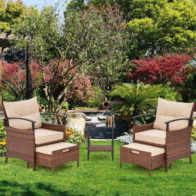 Rashaan 2 - Person Patio Conversation Set with Cushions