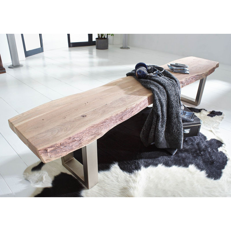 Freeform Solid Wood Bench, 45cm H x 215cm W x 85cm D