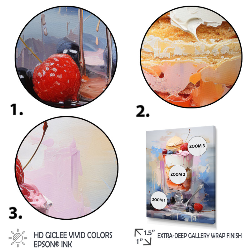 Adlene Dessert Food PopArt XI sur toile, H 20 po x l 12 po x P 1 po