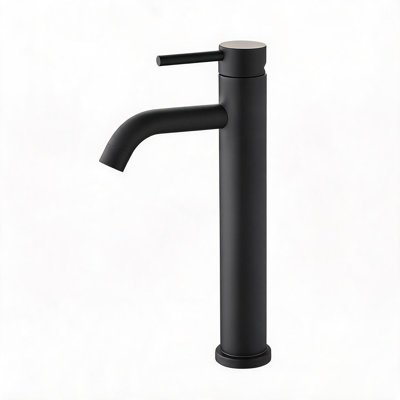 Robinet de lavabo de salle de bain monocorps à poignée simple avec design moderne et installation facile en noir mat
