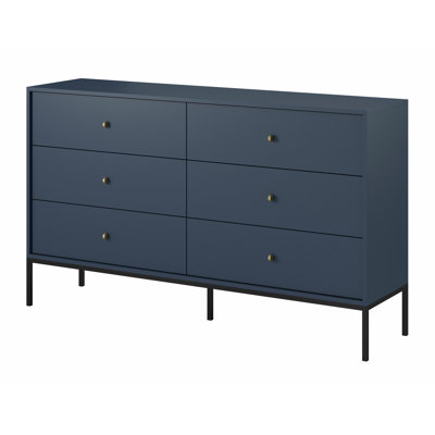 Axentie 154cm W 6 - Drawer Chest of Drawers