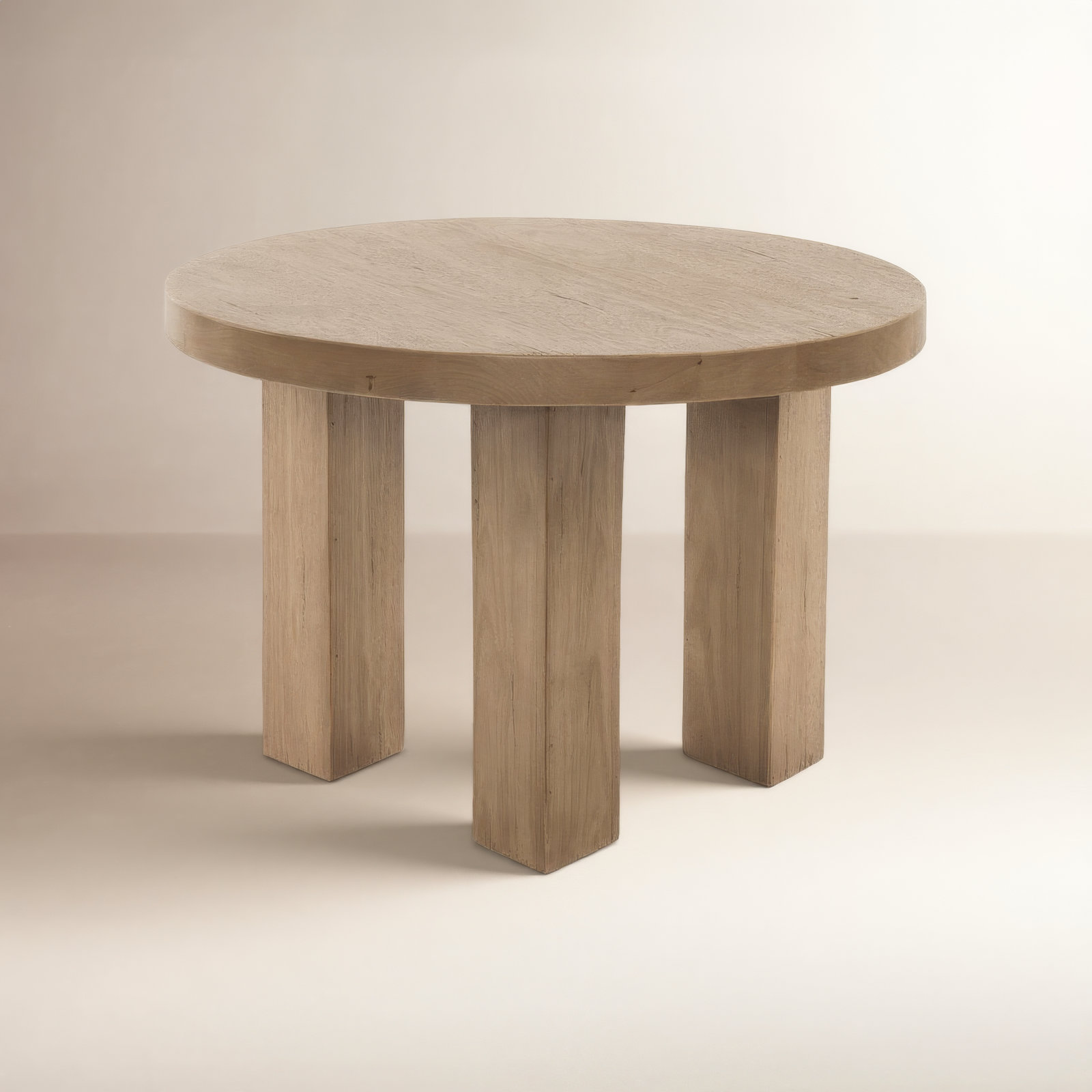 Siham Solid Wood End Table, Light Brushed Parawood
