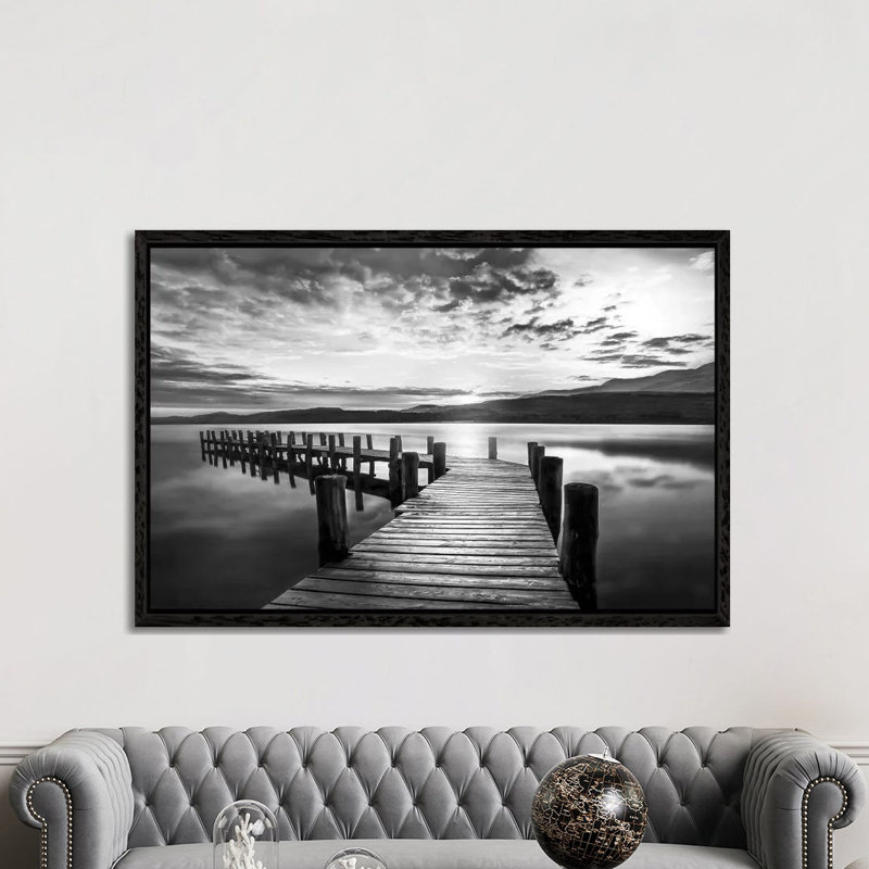 Evening Dock by Mike Calascibetta - Print on Canvas, 152.5 cm H x 101.5 cm W, Black Framed Canvas