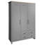 Armoire de rangement à 3 portes avec armoires et deux tringles de suspension