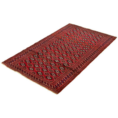 Hand-Knotted Khal Mohammadi Dark Red Wool Rug 4'3" X 7'11"
