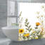 Rideaux de douche fleurs blanches et jaunes, l 71 x L 71