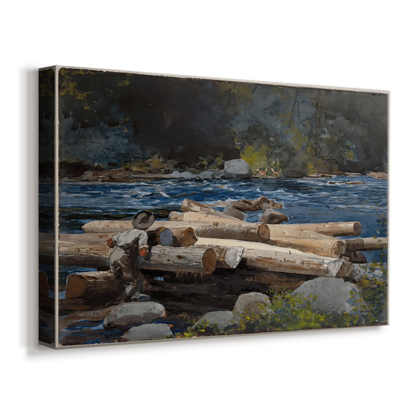 Hudson River, Logging-Winslow Homer-Gallery Wrapped Canvas-1897, 12 x 18
