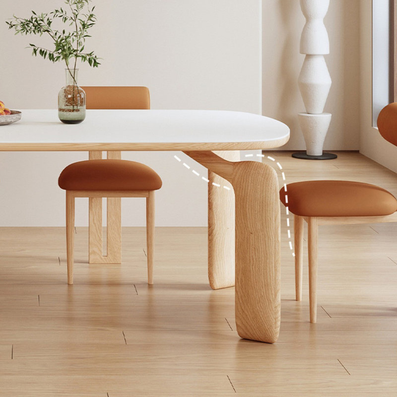 Ensemble de salle à manger de luxe moderne, crème et planche à roulettes, H 29,5 po x L 55,1 po x l 31,5 po