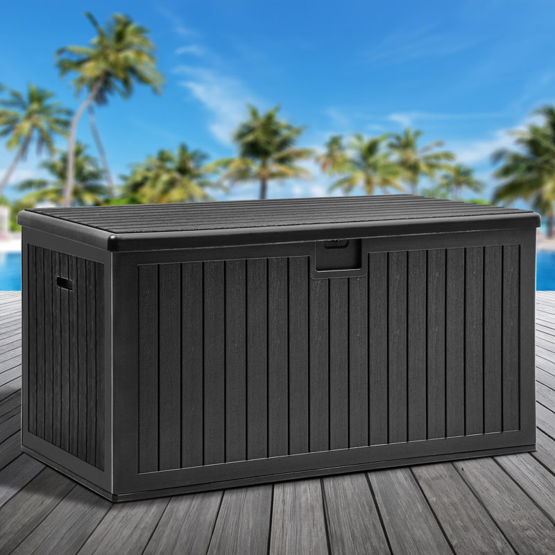 Boîte de rangement verrouillable 150 gallons en résine Edrosie Inc, 233, Noir