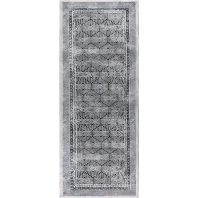 Marissa Collection Grey Geometric Transitional Area Rug