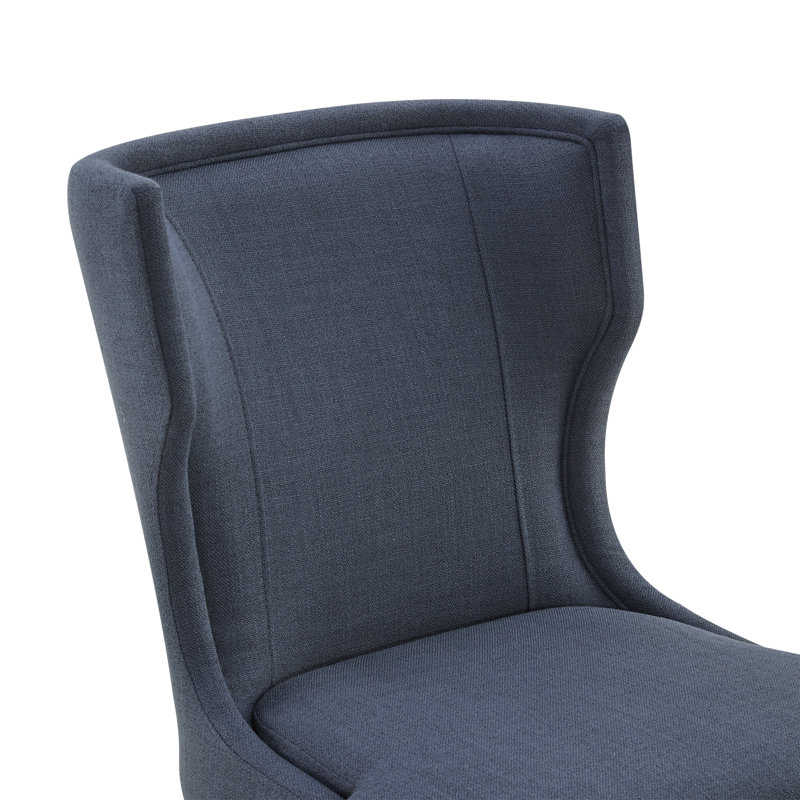 Bontrager  19.69'' H Upholstered Dining Chair with Solid Wood Legs, Effie Indigo