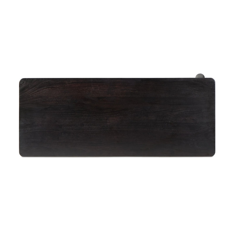 LORIK Solid Wood Writing Desk, Black