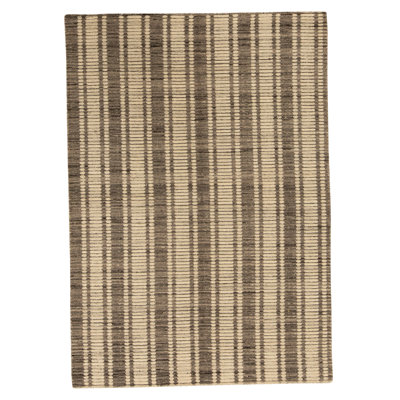 Tapis unique brun, gris et beige de 4 pi 5 po x 6 pi 5 po