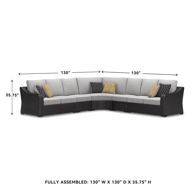 Canapé modulaire d'extérieur 5 pièces Hettie, 5, Symétrique