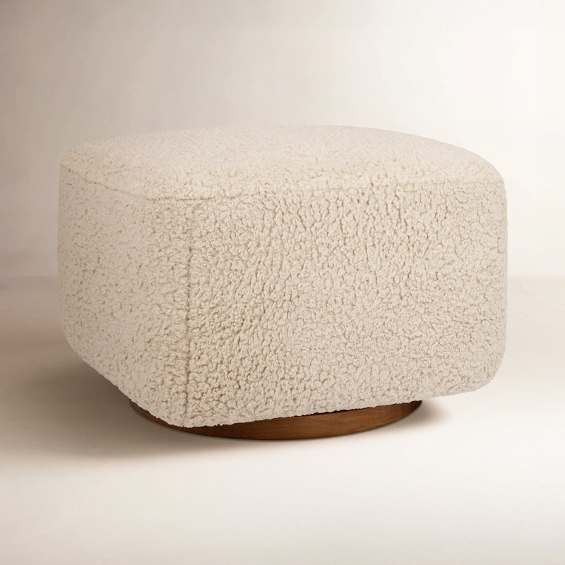 Kiwi Gliding Ottoman, Brown, Beige Teddy Loop